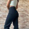 wide leg negro liso