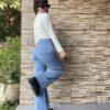 wide leg celeste nevado rígido DivasFlores