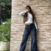 Jeans Gris Wide Leg Cargo