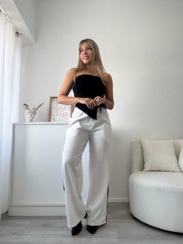 Pantalón Blanco Brillos Gliter DivasFlores