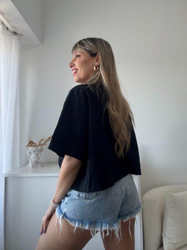 camisa fabiana de lino negro trasero