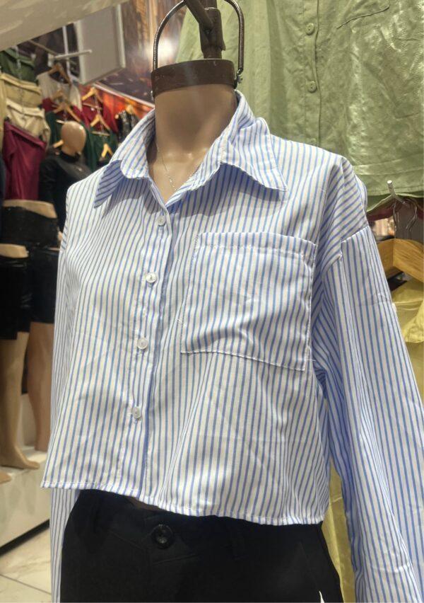 camisa rayada poplin