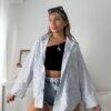 maxi camisa rayada juvenil poplin