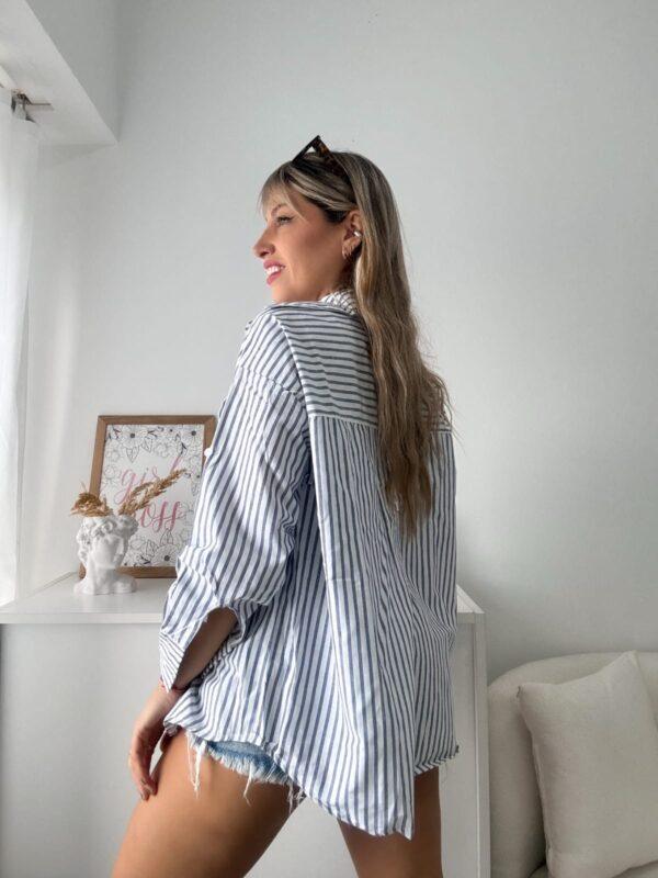 maxi camisa rayada juvenil poplin