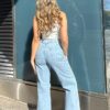 Jeans Celeste rotura Divas Flores