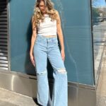 Jeans Celeste rotura Divas Flores