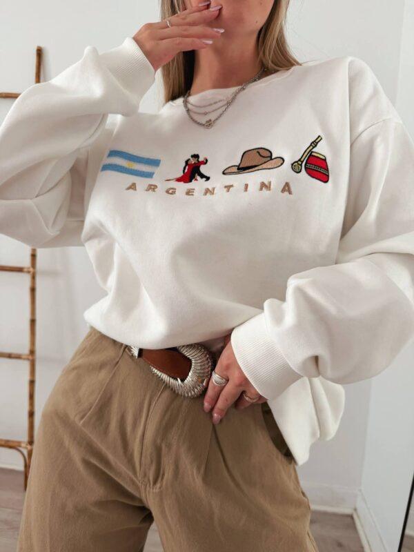 buzo algodón frisado de emojis blanco