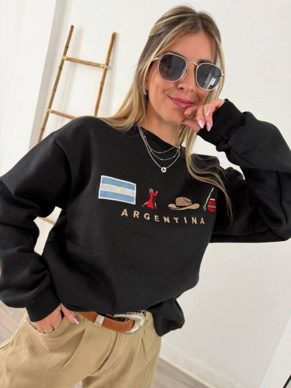 buzo algodón frisado de emojis negro