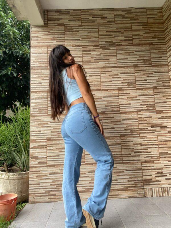 jeans dama wide leg nevado elastizado
