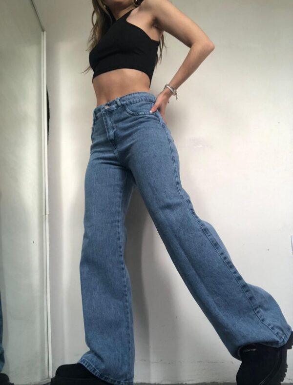 wide leg celeste nevado rígido