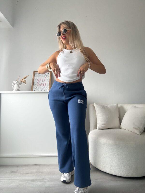 pantalón oxford miu miu algodón frisado