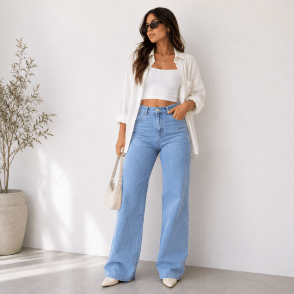 Jeans Dama Wide Leg Nevado Elastizado
