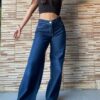 wide leg strech azul