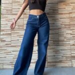 wide leg strech azul