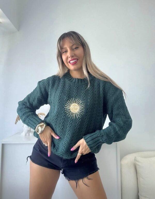 sweater trenza con sol