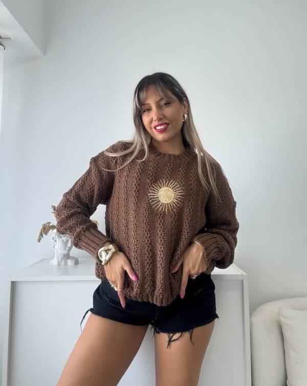sweater trenza con sol
