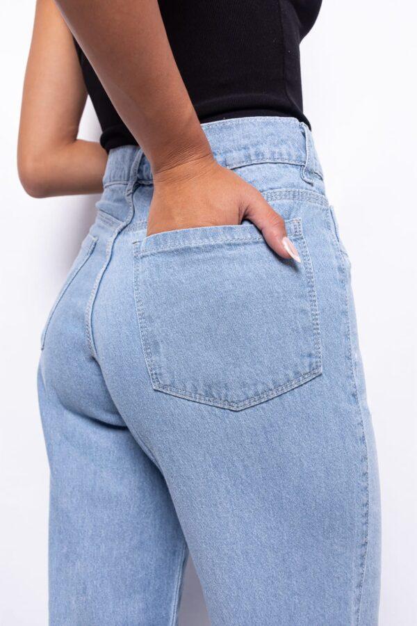 wide leg celeste claro rigido