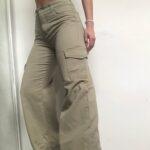 wide leg color pistacho rígido