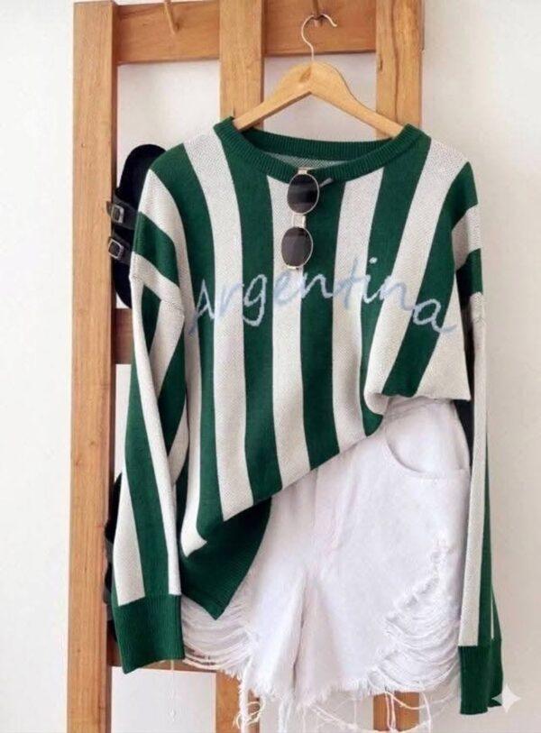 sweater líneas argentina verde