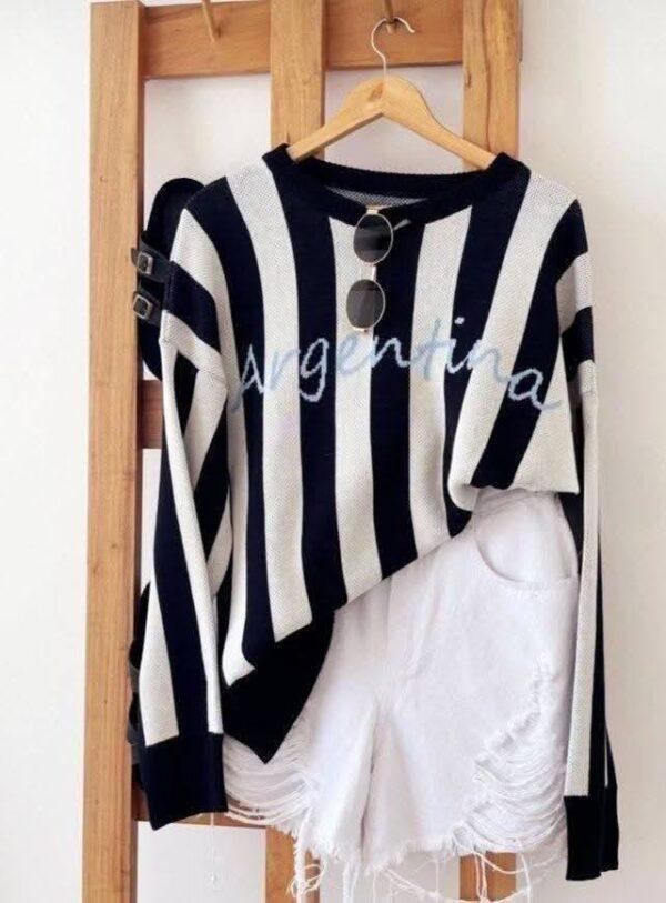 sweater líneas argentina negro