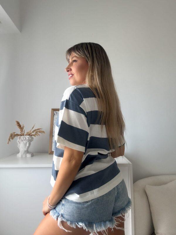 remera manga corta rayada sol de mayo