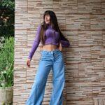 wide leg strech celeste claro rígido