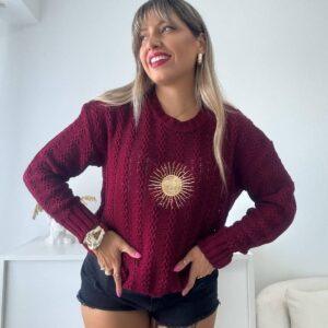 sweater trenza con sol