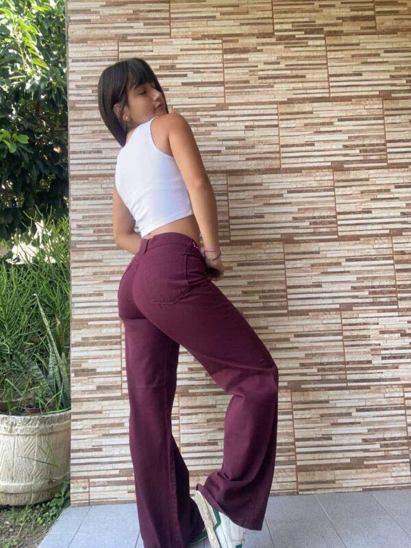 Wide Leg Bordo Rígido
