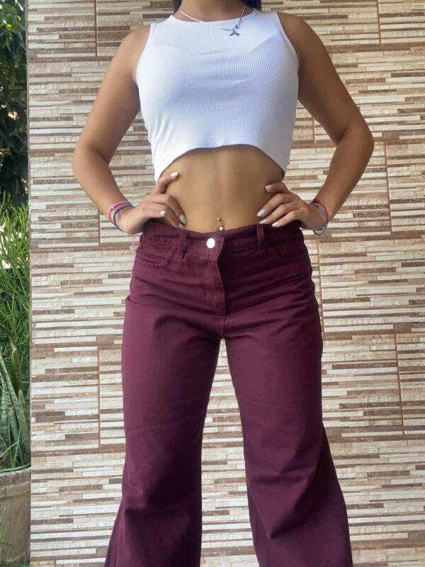 Wide Leg Bordo Rígido