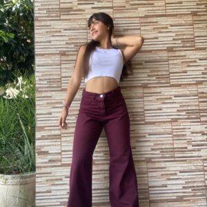 Wide Leg Bordo Rígido