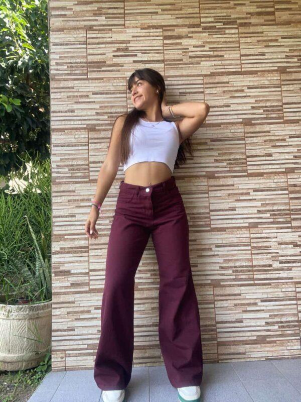 Wide Leg Bordo Rígido