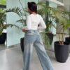 Palazo Jeans Oxido con Regulador