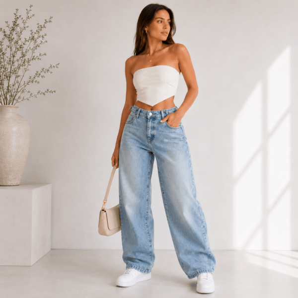 Baggy Celeste Nevado con Reguladores