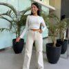 Wide Leg Tiza Elastizado