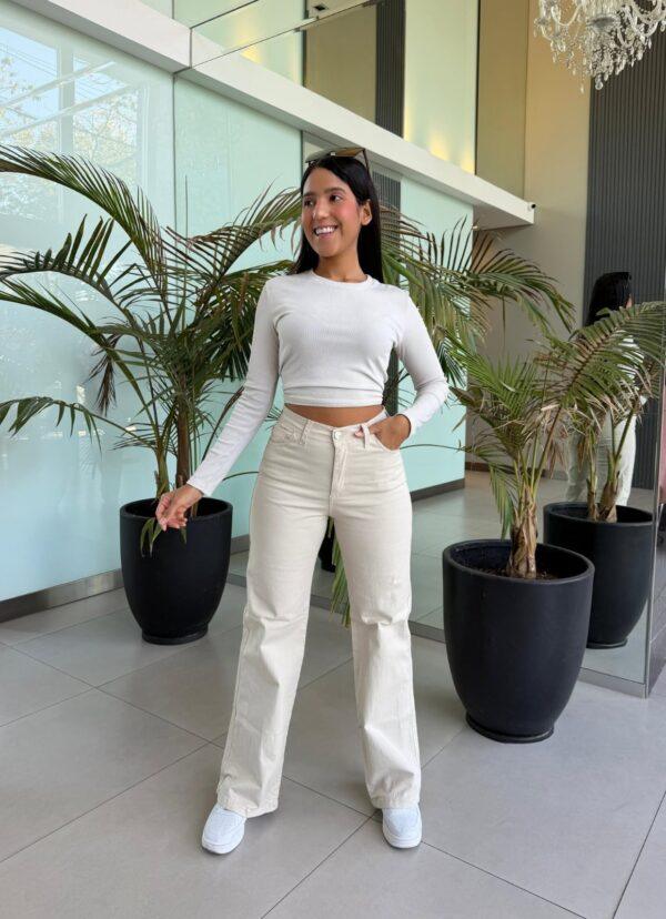 Wide Leg Tiza Elastizado
