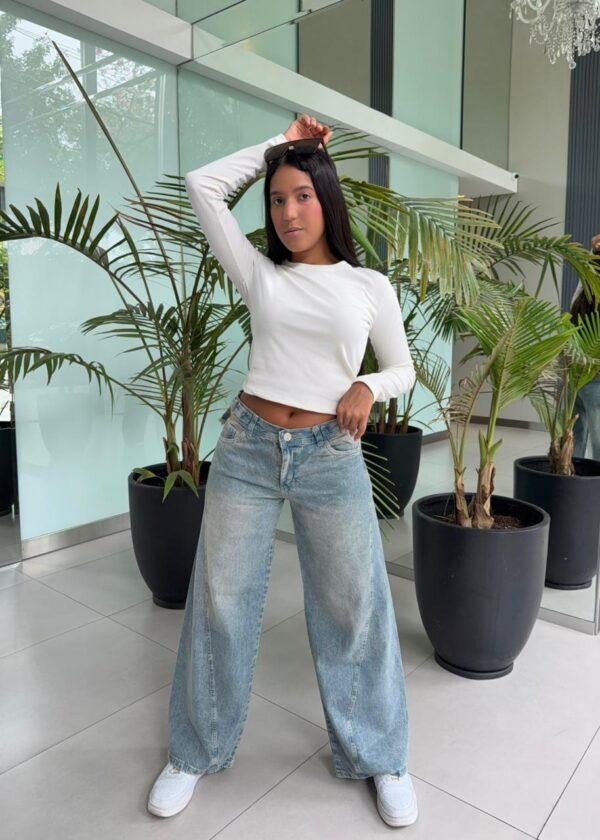Palazo Jeans Oxido con Regulador