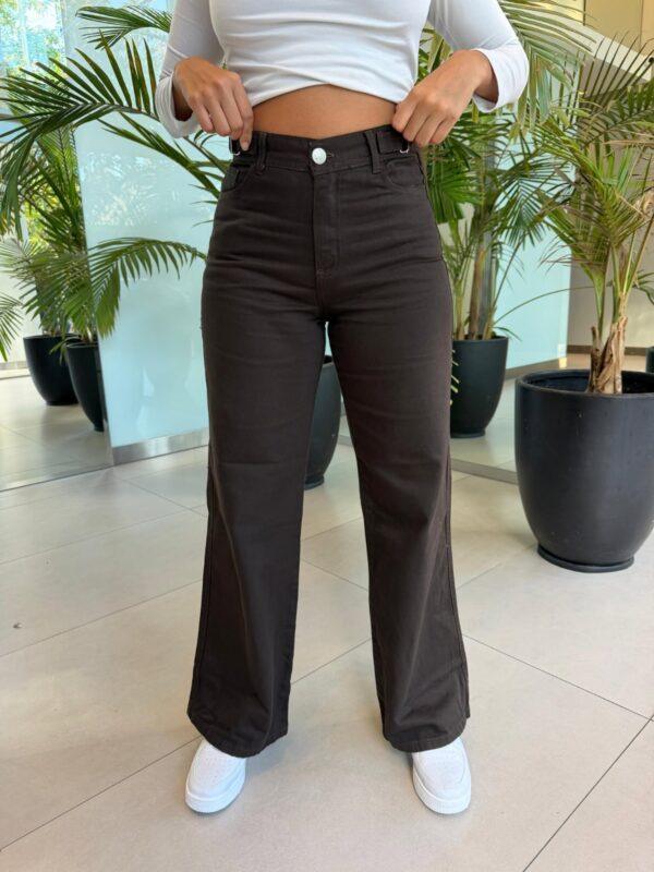 Jeans Wide Leg Chocolate con Regulador