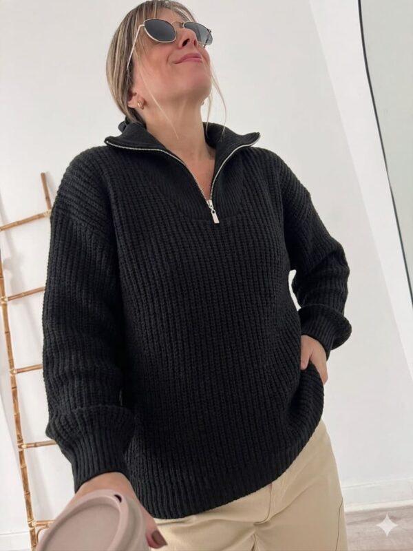Sweater Wara con Cierre de Lana
