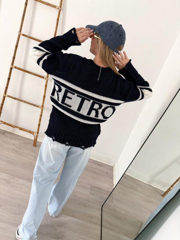 Sweater Retro Vintage de Lana detras