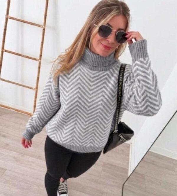 Plera ZicZac de Lana Frisada gris