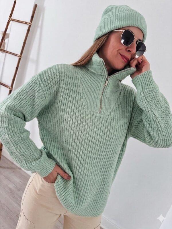 Sweater Wara con Cierre de Lana