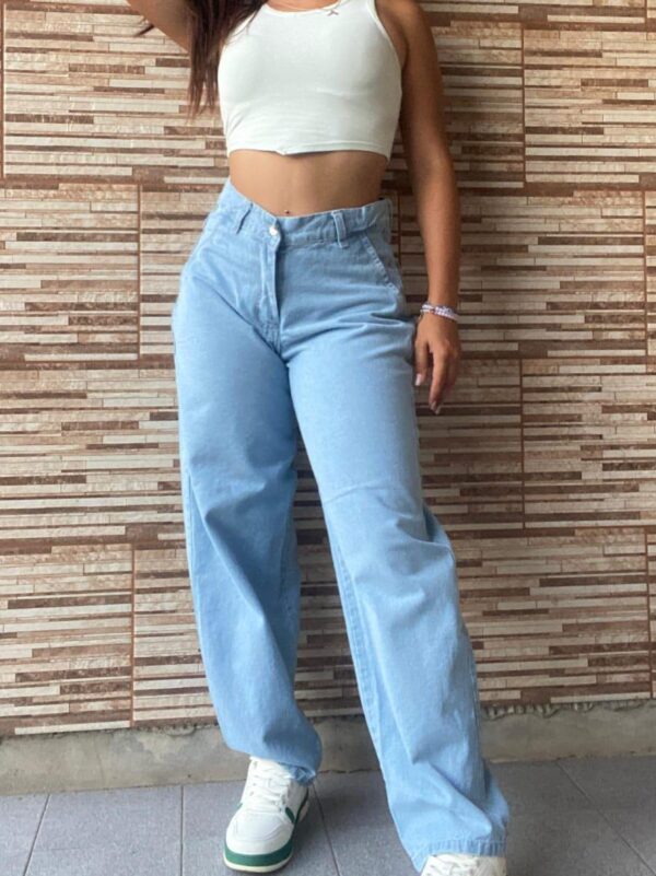 Baggy Celeste Liso Rígido
