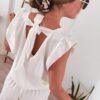 Blusa Volados con Laso Lino Cey blanco