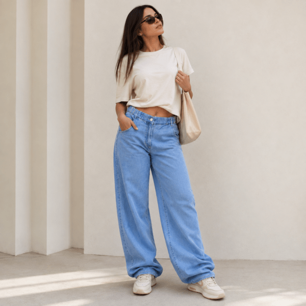 Baggy Celeste Claro con Reguladores Rígido