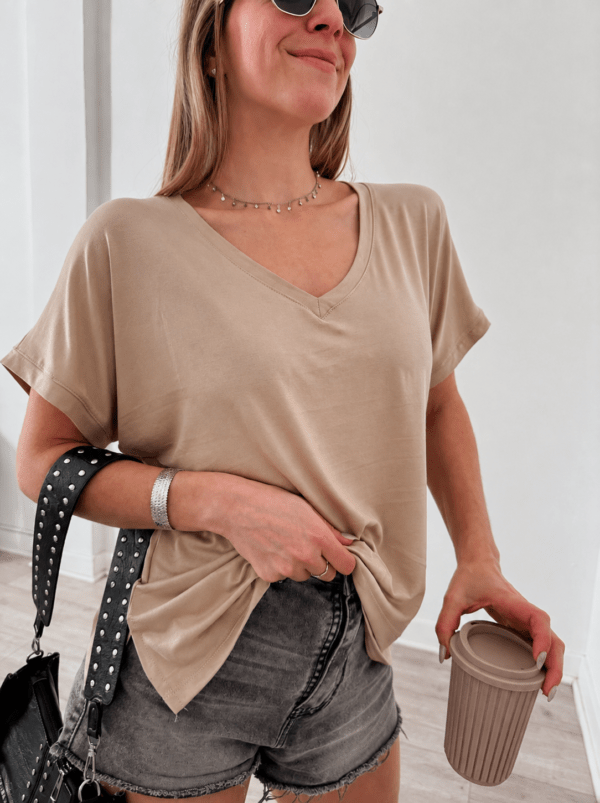 Remera Cuello V Marixa de Modal