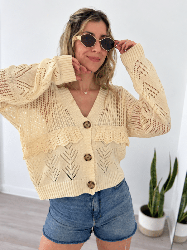 Saquito Cardigan de Hilo Calado