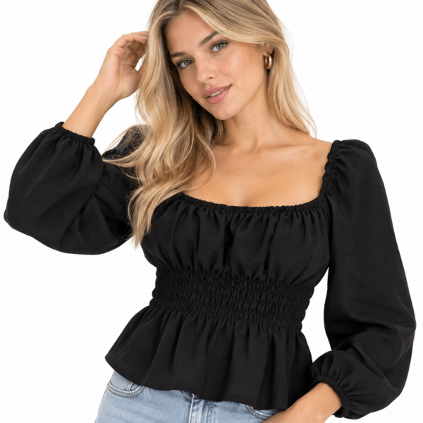 Blusa Hele de Lino Elastizada